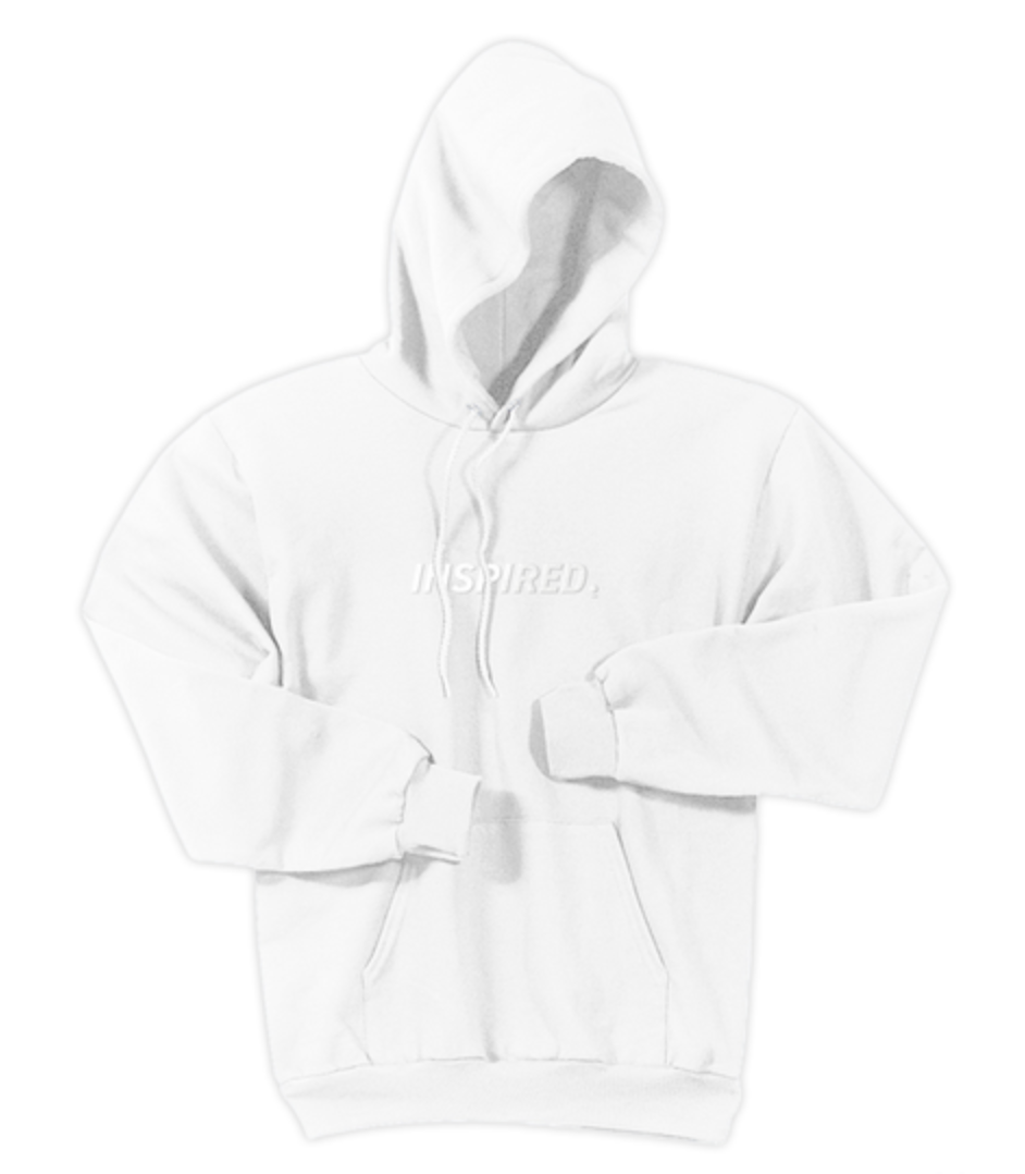 INSPIRED White on White Hooded Sweatshirt – Inspired MVMT