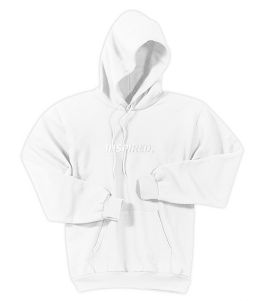 INSPIRED White on White Hooded Sweatshirt